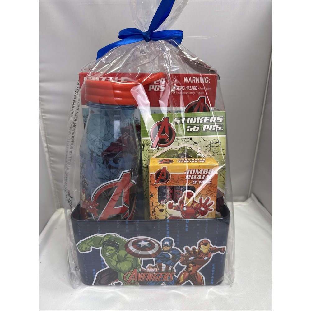 Marvel Avengers Tin Gift Set Puzzle Stickers Chalk Water Bottle HT57685 NWT